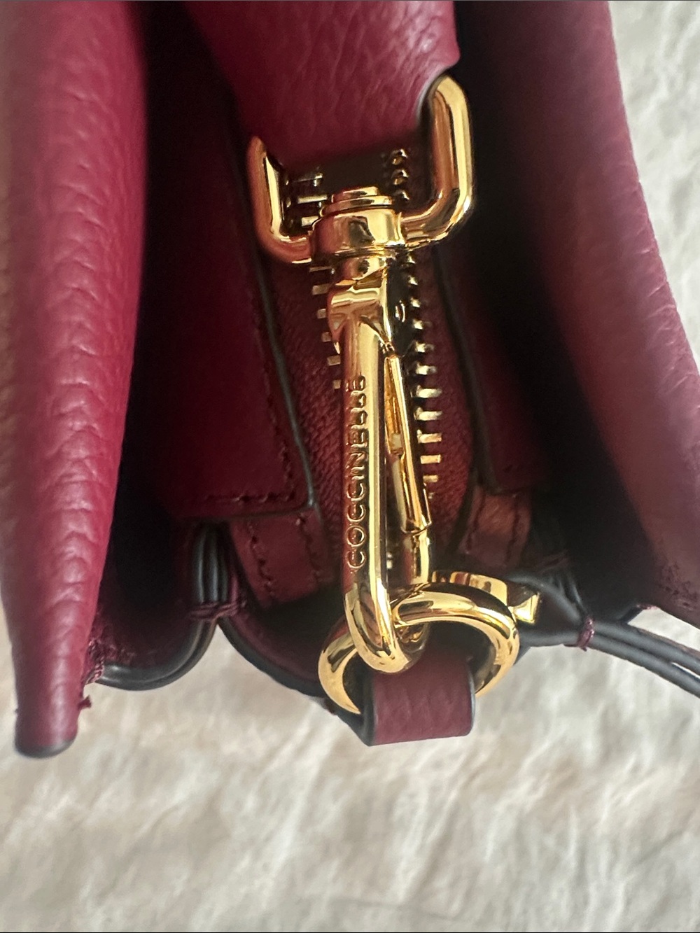Coccinelle Burgundy Boheme Bag with Braided Handle - Picture 13 of 16